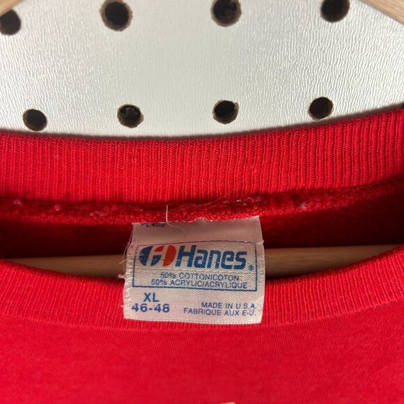Ole Miss Vtg 90s Crewneck Large Sweatshirt Rebels Red Blue Hanes Colonel - Picture 5 of 6